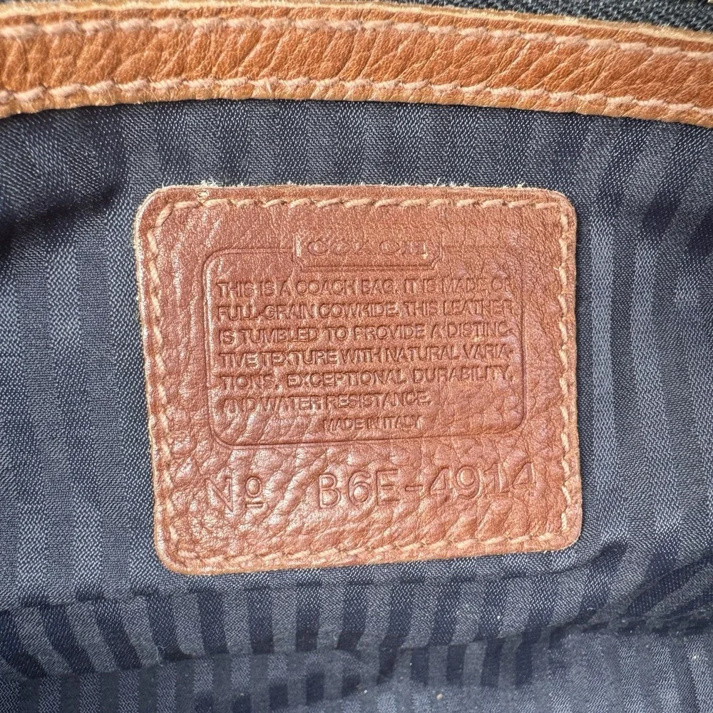 Vintage Coach 4914 ~ Natural Grain Double Zip Saddle Brn Leather Purse 90's READ